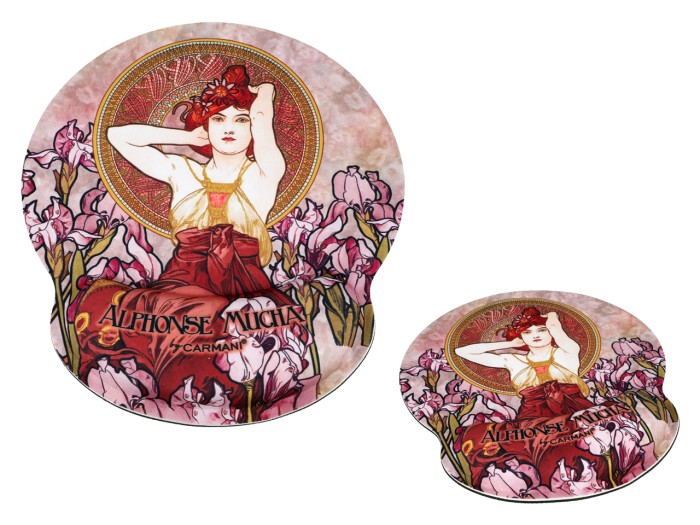 Carmani, podkładka pod mysz komputerową z poduszką na nadgarstek - A. MUCHA/Kamienie Szlachetne