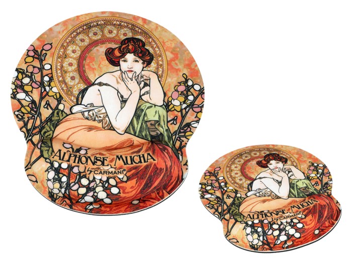 Carmani, podkładka pod mysz komputerową z poduszką na nadgarstek - A. MUCHA/Kamienie Szlachetne