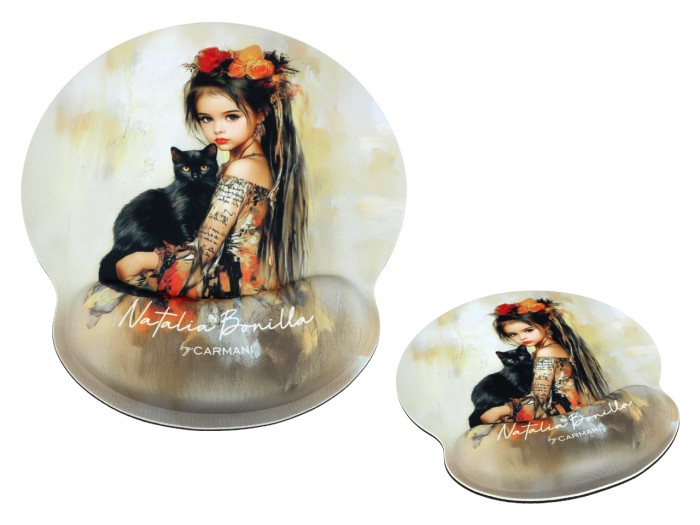 Carmani, podkładka pod mysz komputerową z poduszką na nadgarstek - N. BONILLA