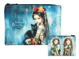 Carmani, kosmetyczka 21x15cm - N. BONILLA/Kocie opowieści Luny i Mii