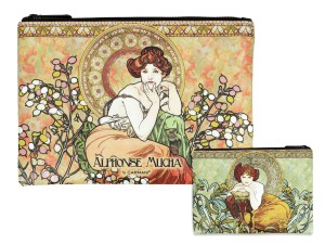 Carmani, kosmetyczka 21x15cm - ALFONS MUCHA/Topaz, Szmaragd