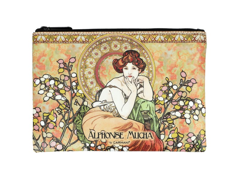 Carmani, kosmetyczka 21x15cm - ALFONS MUCHA/Topaz, Szmaragd
