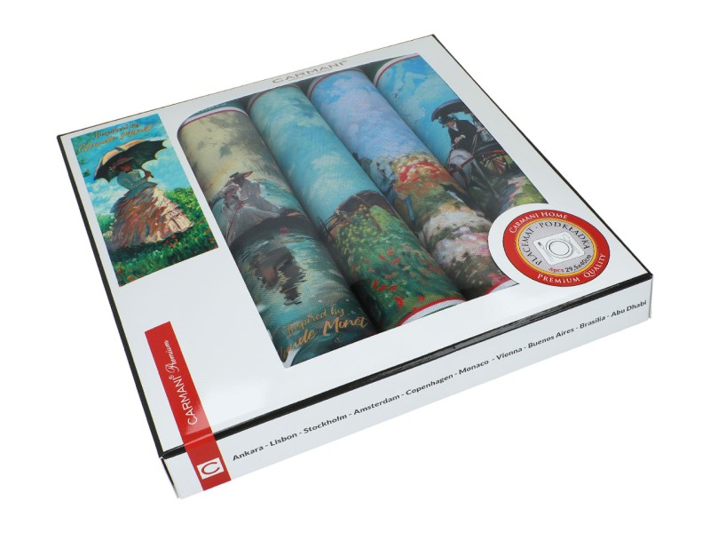 Carmani, 4x podkładka na stół z tw. sztucznego 40x30cm - inspiracja CLAUDE MONET