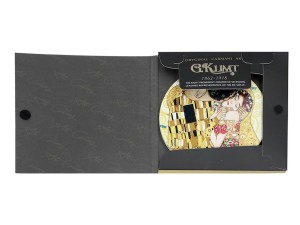 Carmani, podkładka ceramiczna pod kubek, okrągła -  G. KLIMT/KISS, pocałunek