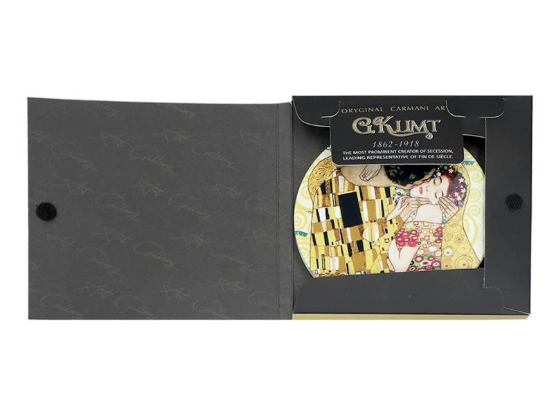 Carmani, podkładka ceramiczna pod kubek, okrągła -  G. KLIMT/KISS, pocałunek