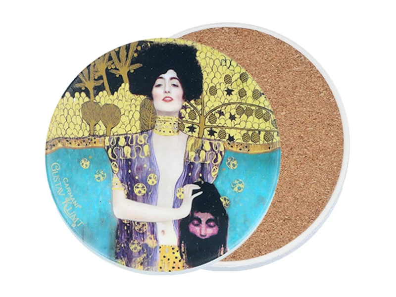 Carmani, podkładka ceramiczna pod kubek, okrągła -  G. KLIMT/Judyta, Judith
