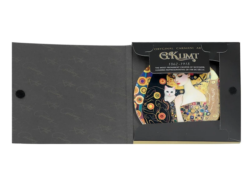 Carmani, podkładka ceramiczna pod kubek, okrągła -  motyw inspirowany G. KLIMT