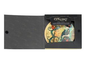 Carmani, podkładka ceramiczna pod kubek, okrągła -  motyw inspirowany G. KLIMT
