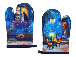 Carmani, kpl. Łapka i rękawica kuchenna - Inspirowane malarstwem VAN GOGH