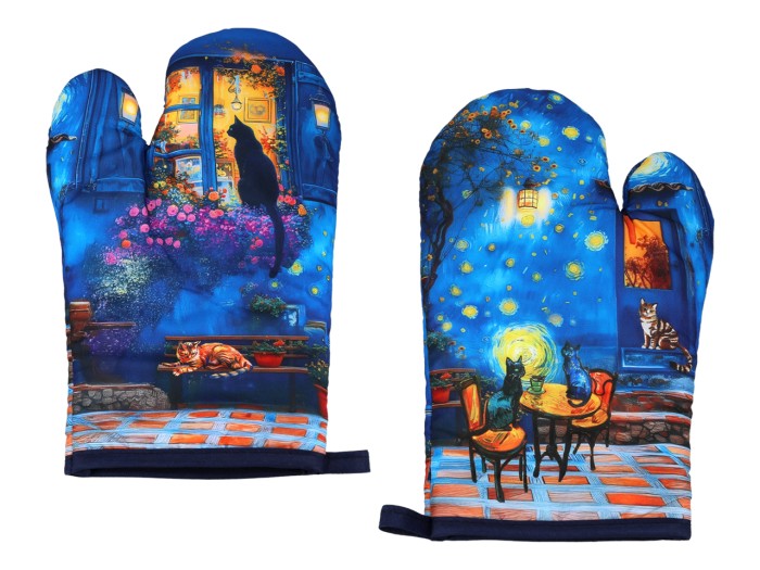 Carmani, kpl. Łapka i rękawica kuchenna - Inspirowane malarstwem VAN GOGH