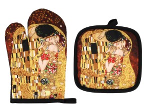 Carmani, kpl. Łapka i rękawica kuchenna - KLIMT/Pocałunek i Drzewo życia