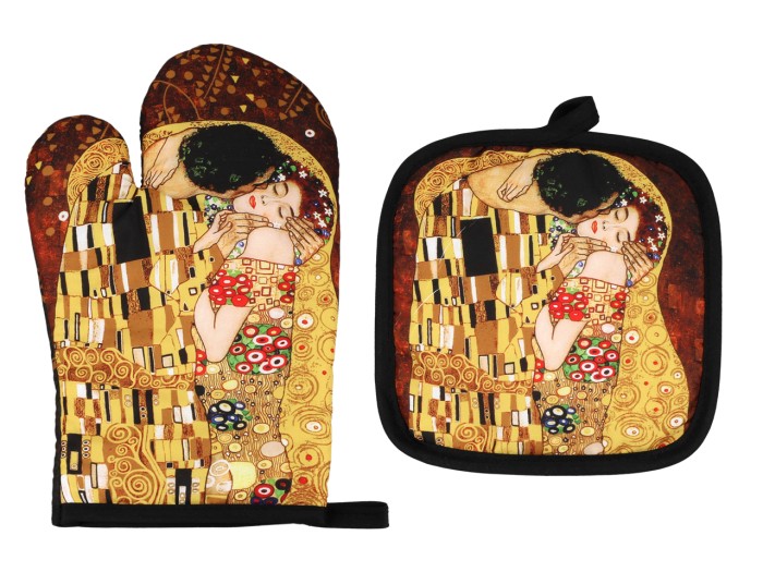 Carmani, kpl. Łapka i rękawica kuchenna - KLIMT/Pocałunek i Drzewo życia