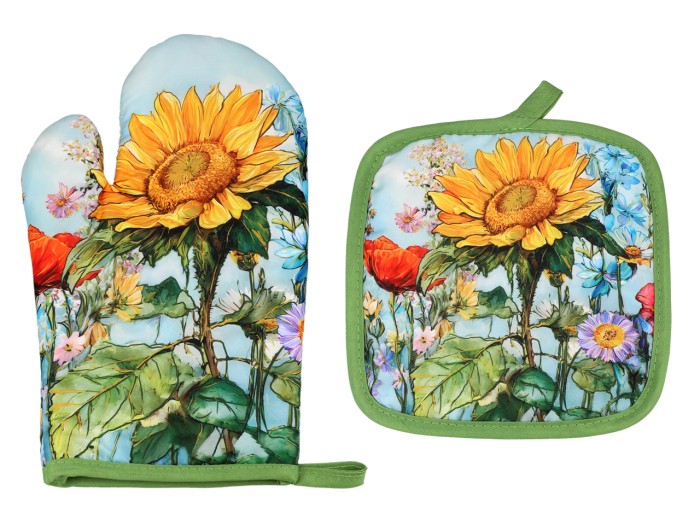 Carmani, kpl. Łapka i rękawica kuchenna - LAURA LOZANO/Kwiaty polne