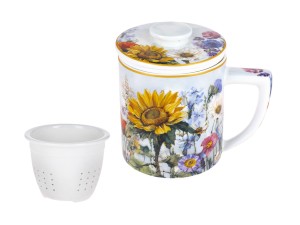 Carmani, kubek z zaparzaczem i przykrywką 400ml - LAURA LOZANO/Lady`s Floral Symphony