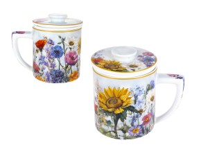 Carmani, kubek z zaparzaczem i przykrywką 400ml - LAURA LOZANO/Lady`s Floral Symphony