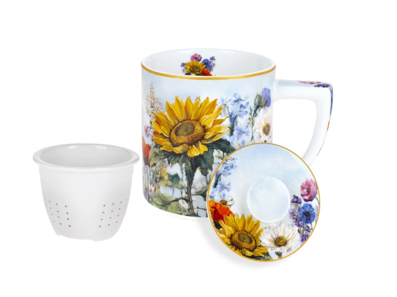 Carmani, kubek z zaparzaczem i przykrywką 400ml - LAURA LOZANO/Lady`s Floral Symphony