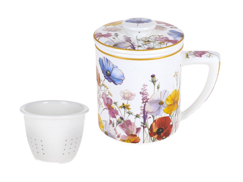 Carmani, kubek z zaparzaczem i przykrywką 400ml - LAURA LOZANO/Lady`s Floral Symphony