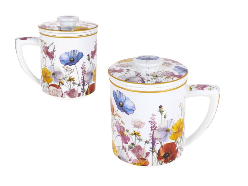 Carmani, kubek z zaparzaczem i przykrywką 400ml - LAURA LOZANO/Lady`s Floral Symphony