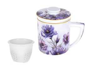 Carmani, kubek z zaparzaczem i przykrywką 400ml - LAURA LOZANO/Lady`s Floral Symphony