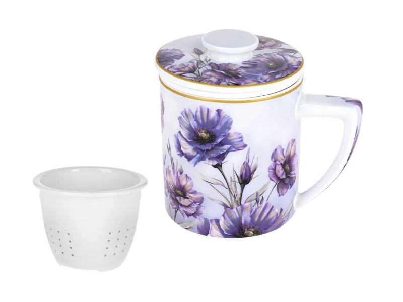 Carmani, kubek z zaparzaczem i przykrywką 400ml - LAURA LOZANO/Lady`s Floral Symphony