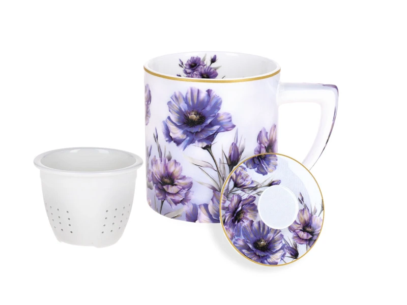 Carmani, kubek z zaparzaczem i przykrywką 400ml - LAURA LOZANO/Lady`s Floral Symphony