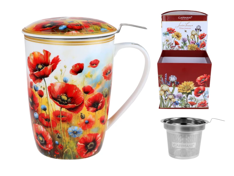 Carmani, kubek z zaparzaczem i przykrywką 600ml - LAURA LOZANO/Maki