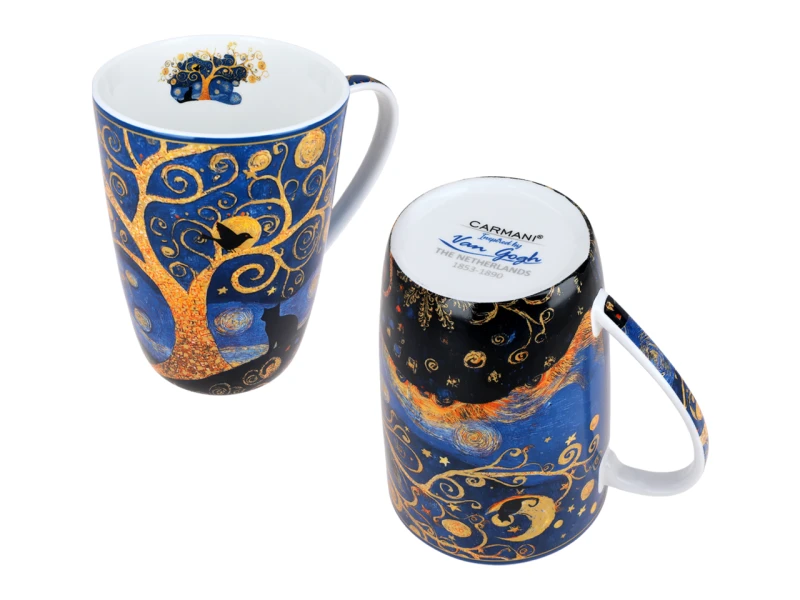 Carmani, kubek z zaparzaczem i przykrywką 600ml - motyw inspirowany malarstwem VAN GOGH'a
