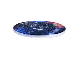 Carmani, 4x ceramiczna podkładka pod kubek, okrągła - ZNAKI ZODIAKU/Wodnik
