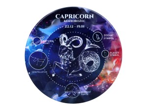 Carmani, 4x ceramiczna podkładka pod kubek, okrągła - ZNAKI ZODIAKU/Koziorożec