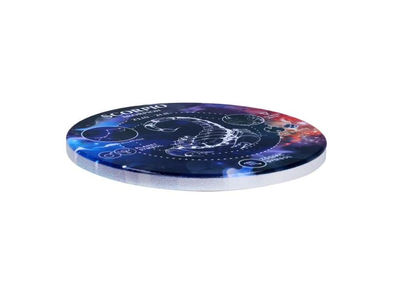 Carmani, 4x ceramiczna podkładka pod kubek, okrągła - ZNAKI ZODIAKU/Skorpion