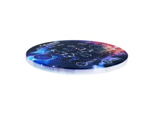 Carmani, 4x ceramiczna podkładka pod kubek, okrągła - ZNAKI ZODIAKU/Bliźnięta