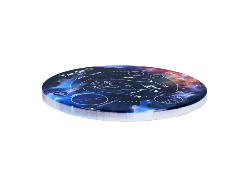 Carmani, 4x ceramiczna podkładka pod kubek, okrągła - ZNAKI ZODIAKU/Byk