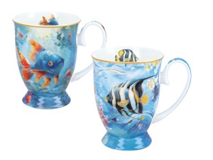 Carmani, 2 kubki z porcelany w opak.-sercu - LAURA LOZANO/Rafa koralowa