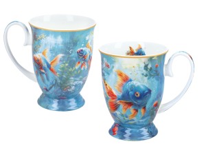 Carmani, 2 kubki z porcelany w opak.-sercu - LAURA LOZANO/Rafa koralowa