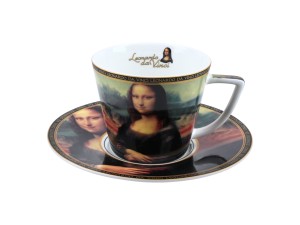 Kpl. filiżanka i kubek - L. da Vinci, Mona Lisa, Dama z łasiczką (CARMANI)