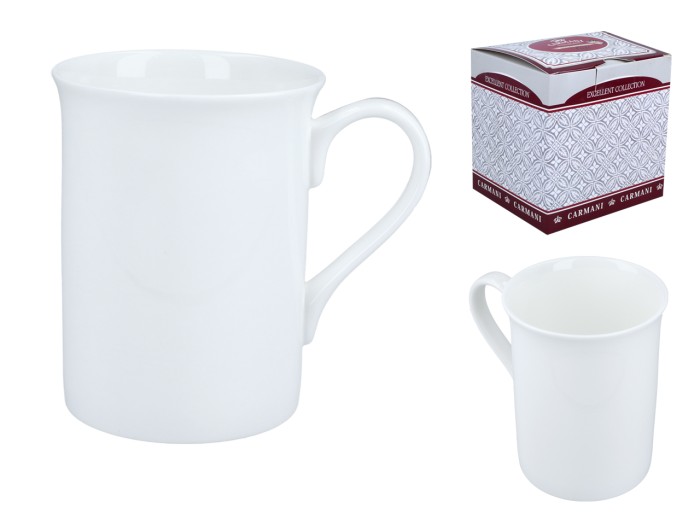 Carmani, porcelanowy kubek t. Classic, biały/350ml