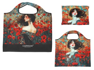 Carmani, tekstylna, składana torba na zakupy 40x70cm - LAURA LOZANO/Lady`s Floral Symphony