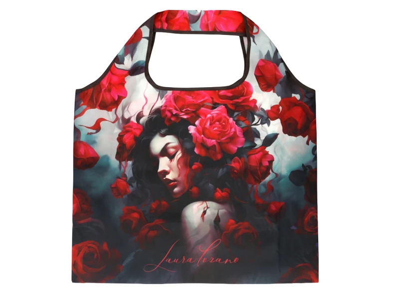 Carmani, tekstylna, składana torba na zakupy 40x70cm - LAURA LOZANO/Lady`s Floral Symphony