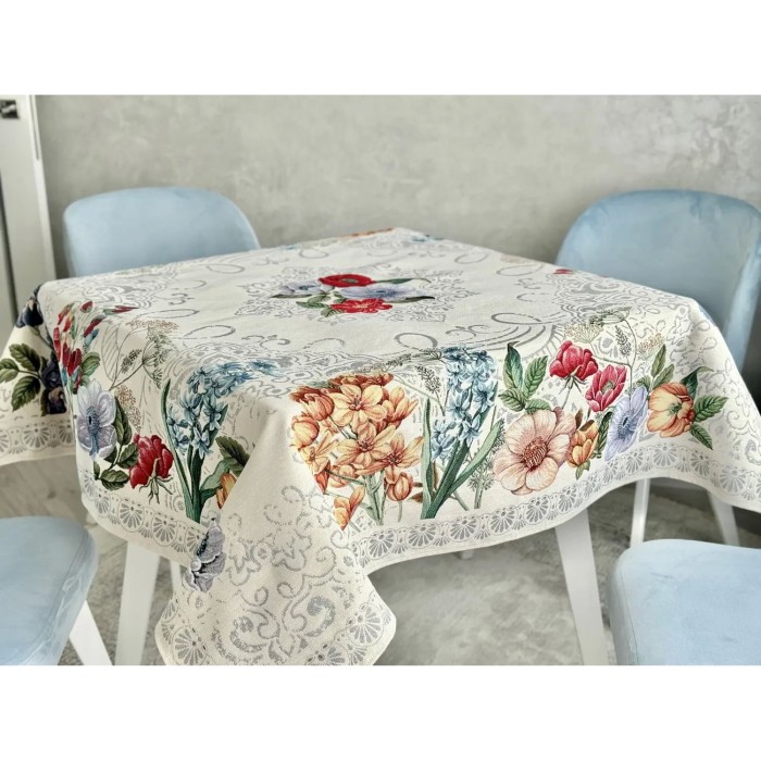 Obrus z tkaniny gobelinowej(tkany maszynowo) - MANDALAS FLOWERS-180, 137x180 cm