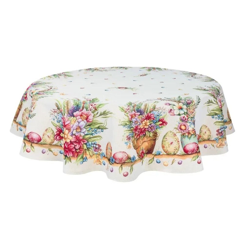 Obrus z tkaniny gobelinowej(tkany maszynowo) - DAMIRA LUREX-137D śr. 137 cm