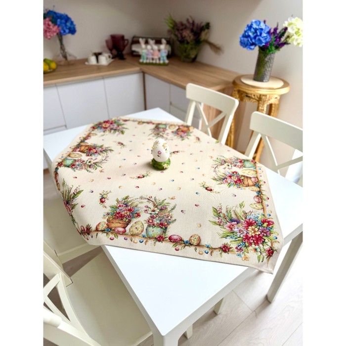 Obrus z tkaniny gobelinowej(tkany maszynowo) - DAMIRA LUREX-100 100 x100 cm