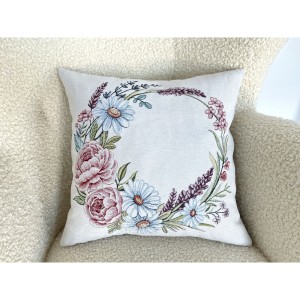 Poszewka na poduszkę z tkaniny gobelinowej(tkana maszynowo) - G-35119-NV CO3 45x45 cm