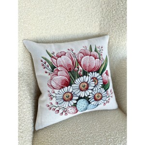 Poszewka na poduszkę z tkaniny gobelinowej(tkana maszynowo) - G-35244-NV CO2 45x45 cm