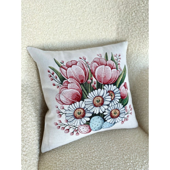 Poszewka na poduszkę z tkaniny gobelinowej(tkana maszynowo) - G-35244-NV CO2 45x45 cm