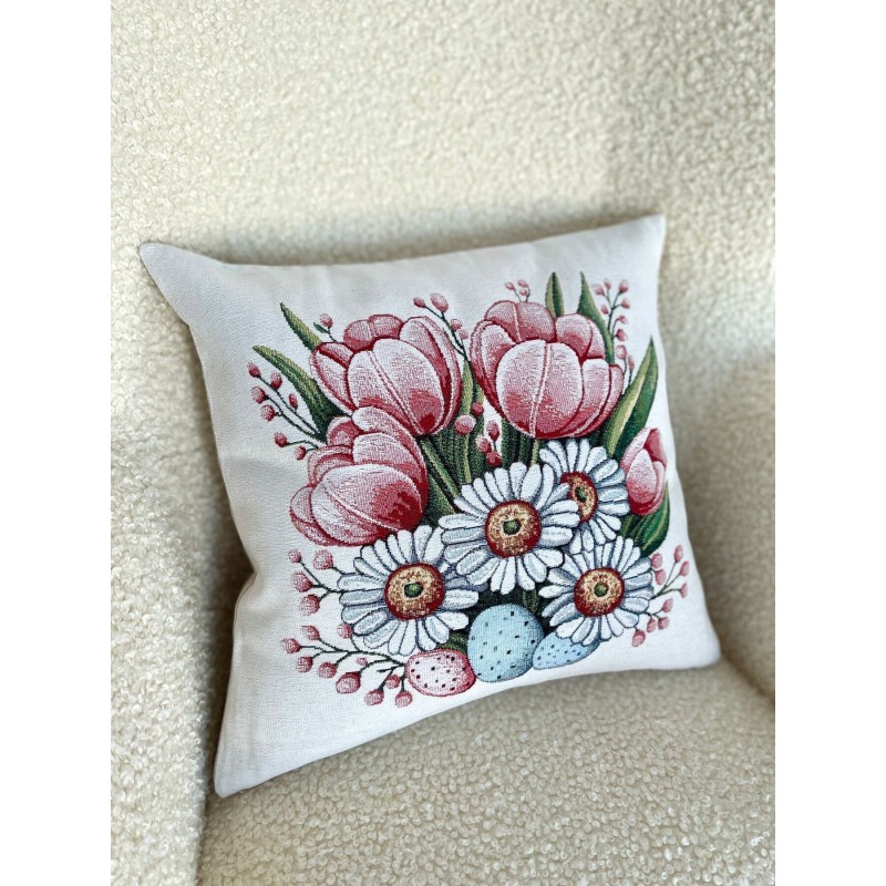 Poszewka na poduszkę z tkaniny gobelinowej(tkana maszynowo) - G-35244-NV CO2 45x45 cm