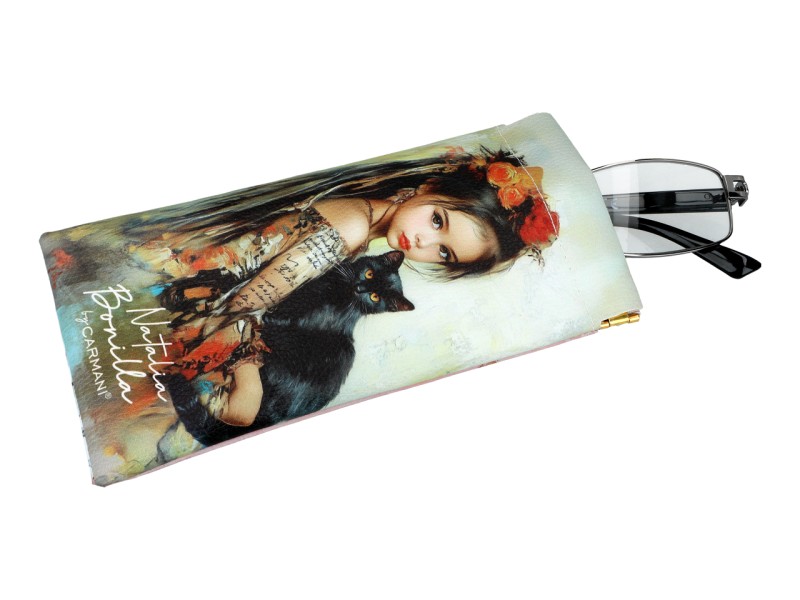 Carmani, etui na okulary/woreczek/organizer  9x18cm - N.BONILLA/Kocie opowieści Luny i Neli