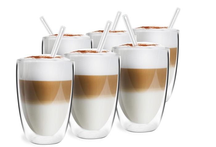 Zestaw 6 szklanek z podwójną ścianką 350ml ze słomkami VITA 26865