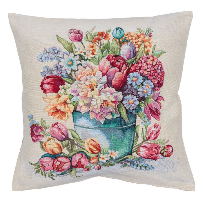 Poszewka na poduszkę z tkaniny gobelinowej(tkana maszynowo) - KISS1419A NA, 45x45cm