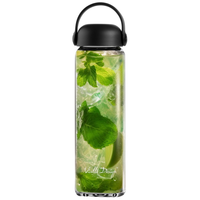 Szklana butelka na wodę Fuori 540 ml czarna 30237