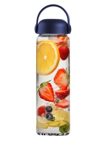 Szklana butelka na wodę Fuori 540 ml granatowa 30244